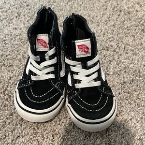 Vans Kids Black and White High-Top Sneakers